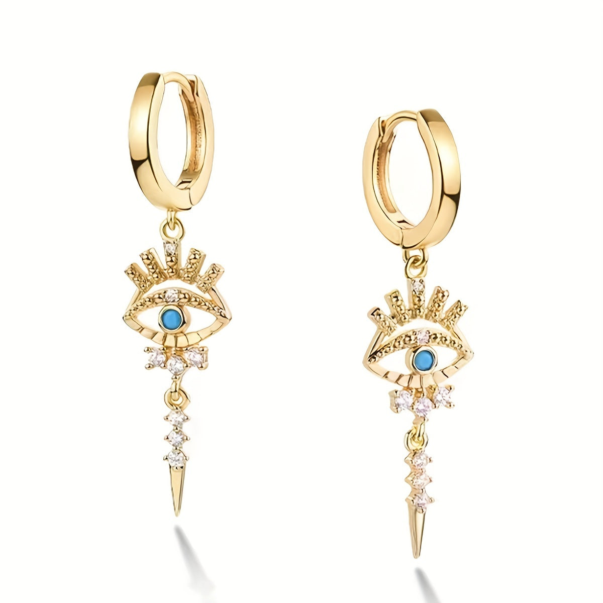 Copper-Inlaid Evil Eye Earrings