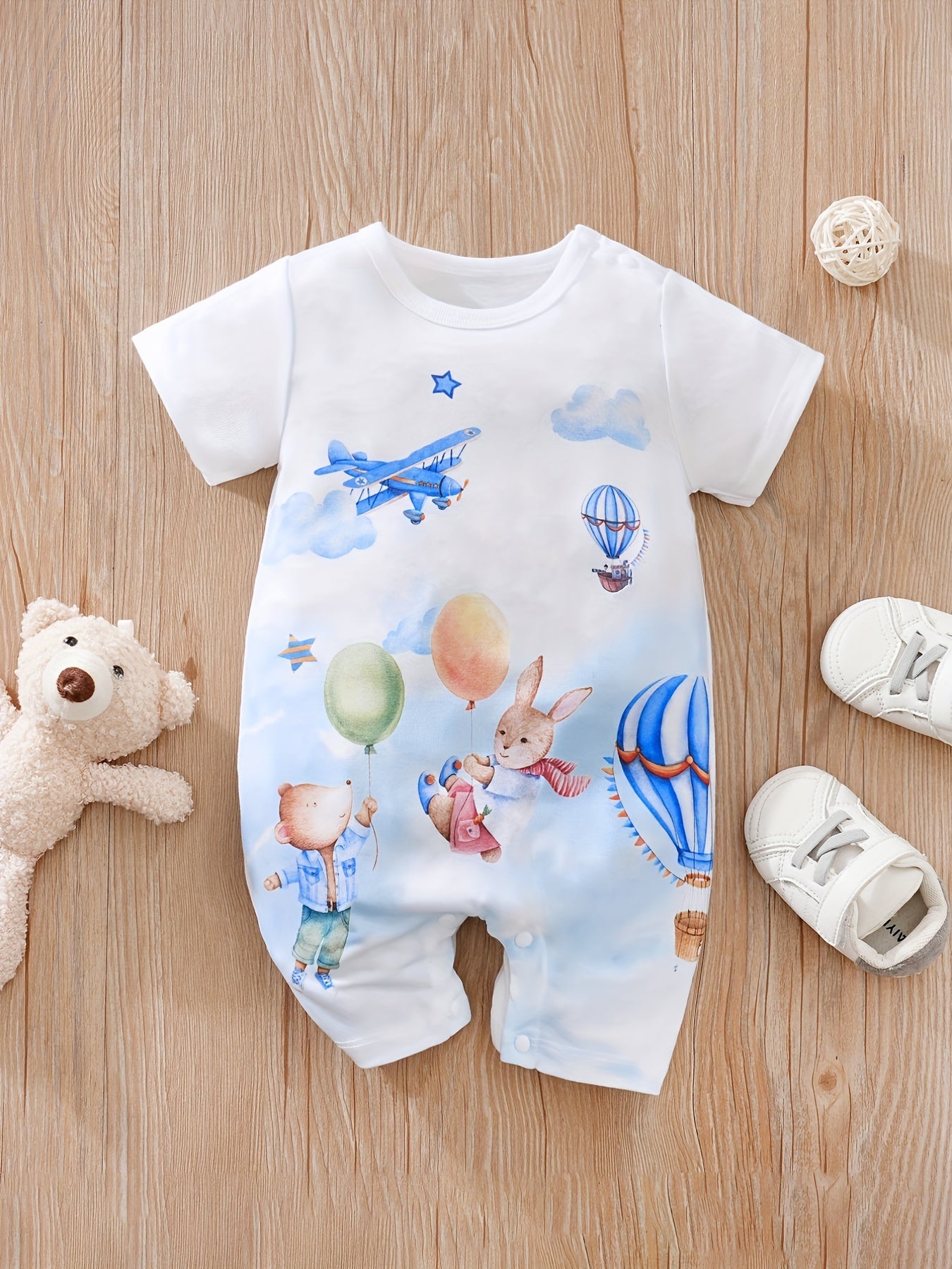Soft Cartoon Romper for Baby Boys