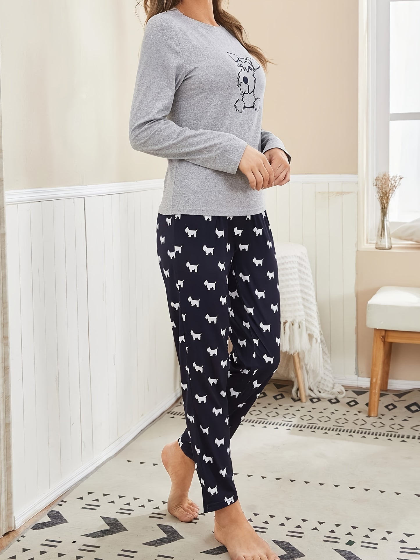 Women’s Dog Print Pajama Set