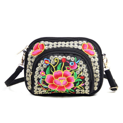 Floral Embroidered Crossbody Bag