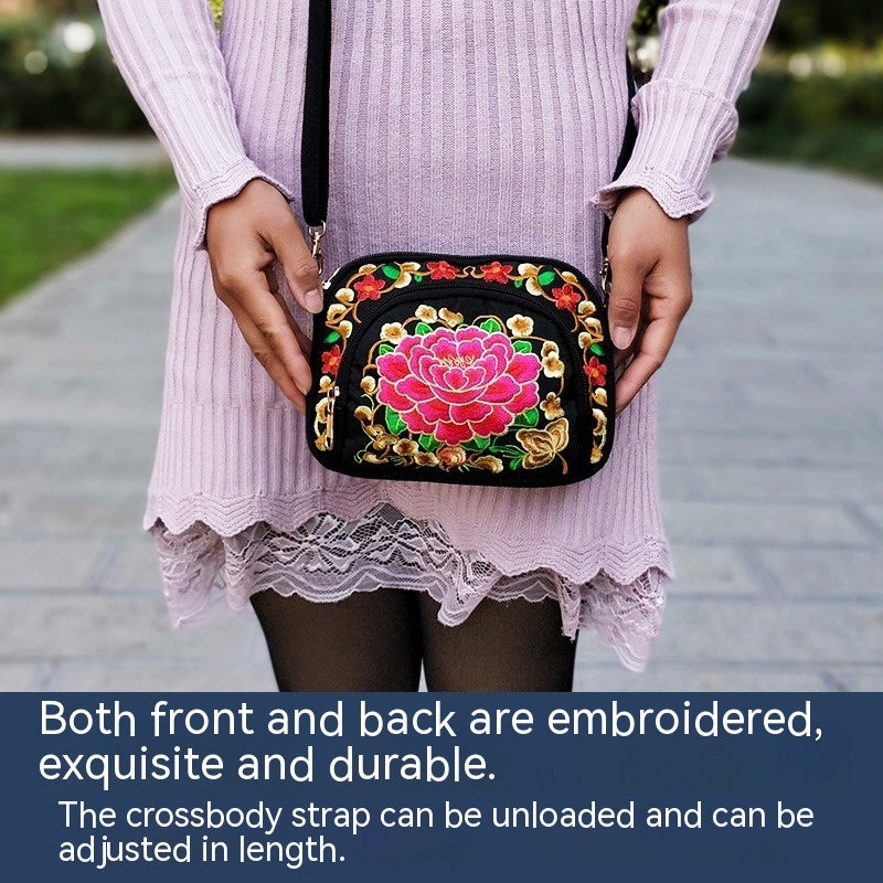 Floral Embroidered Crossbody Bag