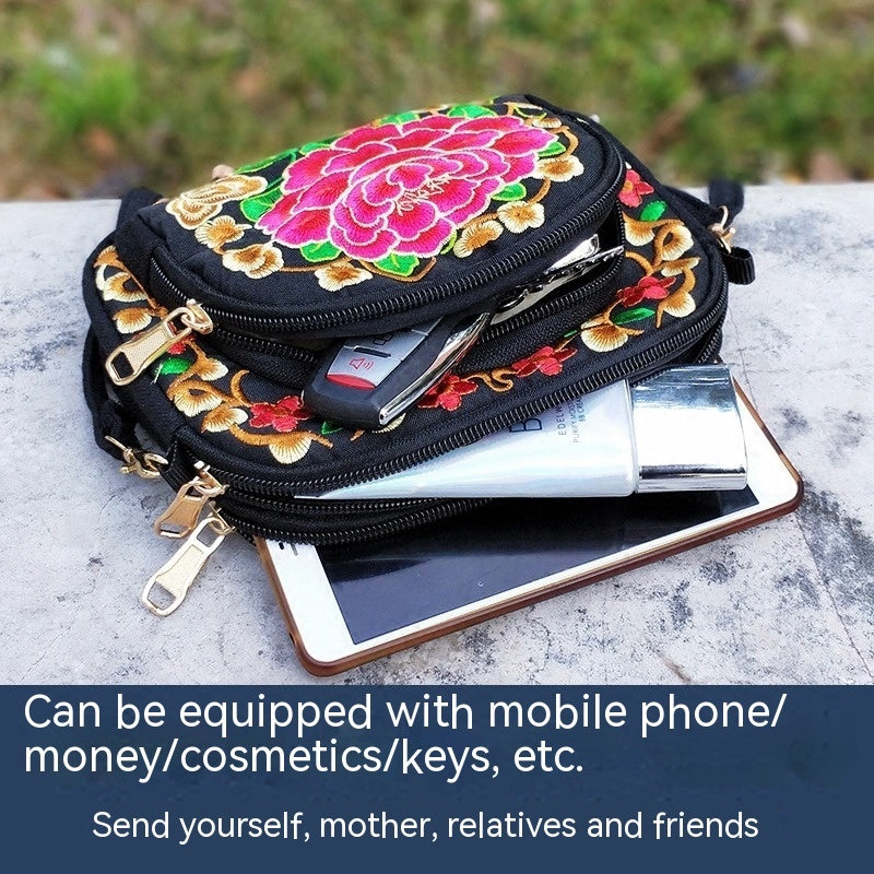 Floral Embroidered Crossbody Bag