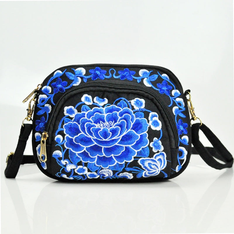 Floral Embroidered Crossbody Bag