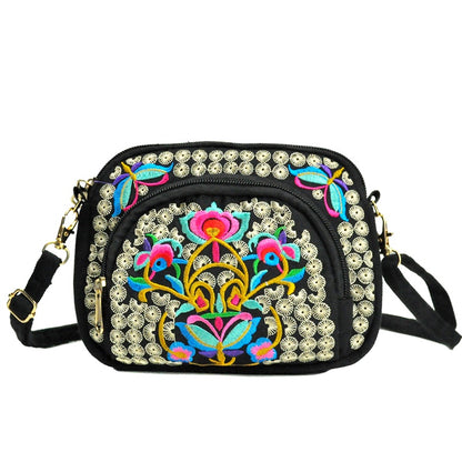 Floral Embroidered Crossbody Bag