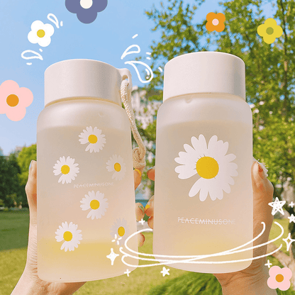 Daisy Frosted Water Bottle