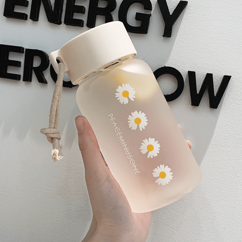 Daisy Frosted Water Bottle