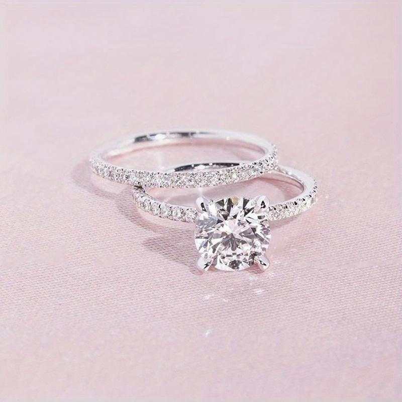 Silver Plated Rhinestone Rings