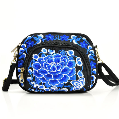 Floral Embroidered Crossbody Bag
