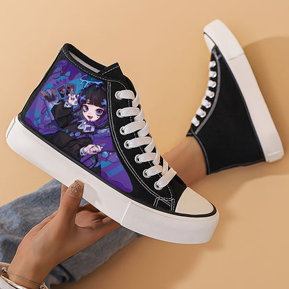Printed Anime High-Top Sneakers