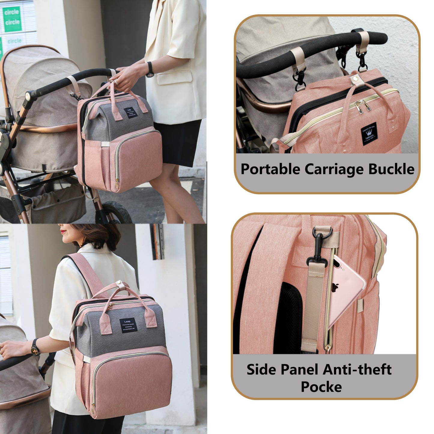 Lamroro Diaper Bag Backpack