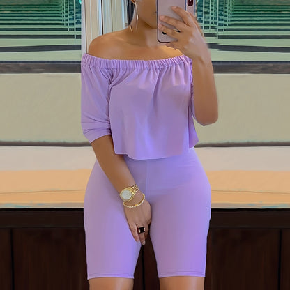 Women’s Sexy Off-Shoulder Top & Shorts Pantsuit