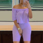 Women’s Sexy Off-Shoulder Top & Shorts Pantsuit