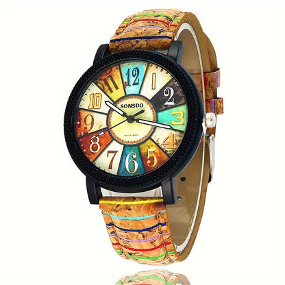 Luxury Flower Dial Wooden Watch
