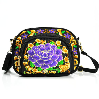 Floral Embroidered Crossbody Bag