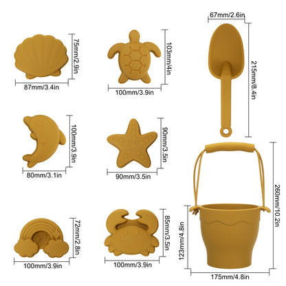 OceanSoft™ 8-Piece Silicone Beach Toy Set