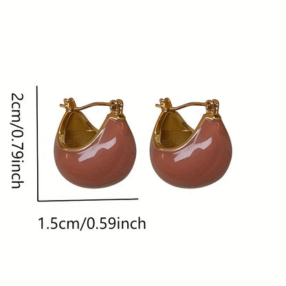 Chunky Enamel Hoop Earrings