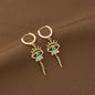 Copper-Inlaid Evil Eye Earrings