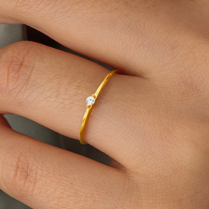 Minimalist 925 Silver Zirconia Ring