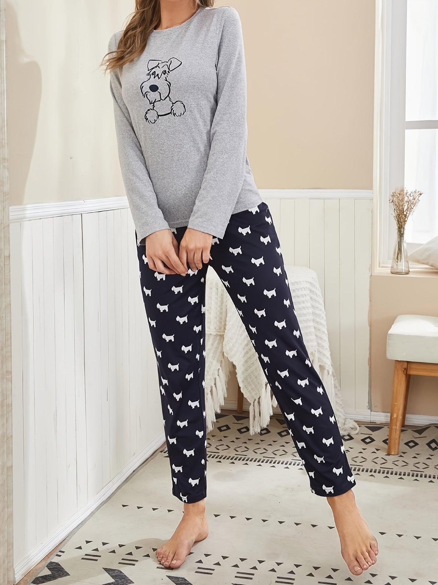 Women’s Dog Print Pajama Set