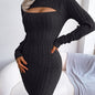 Ribbed Knit Keyhole Dress