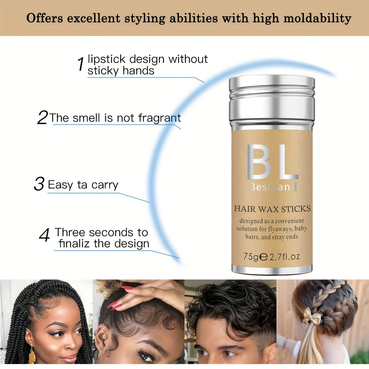 Hair Styling Wax Stick for Smooth Edges