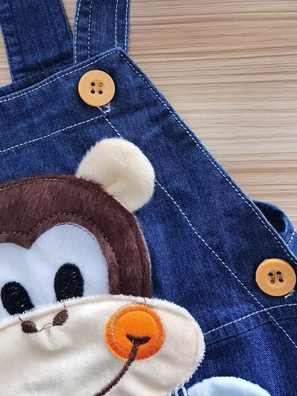 Monkey Motif Designer Overalls for Kids