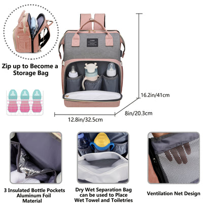 Lamroro Diaper Bag Backpack