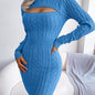 Ribbed Knit Keyhole Dress