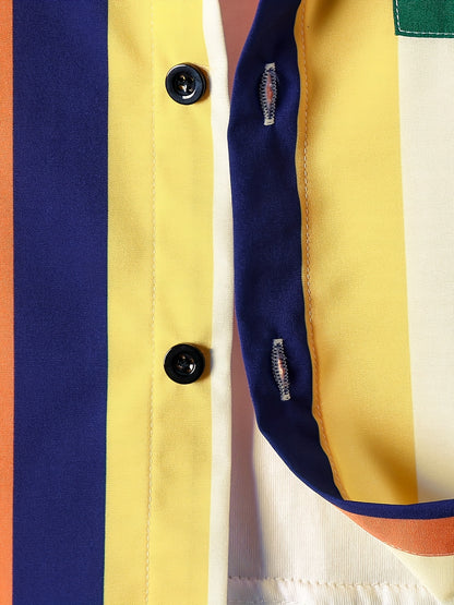 Boys Striped Shirt & Tailored Pocket Shorts Set