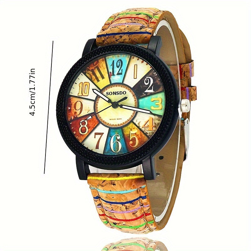 Luxury Flower Dial Wooden Watch
