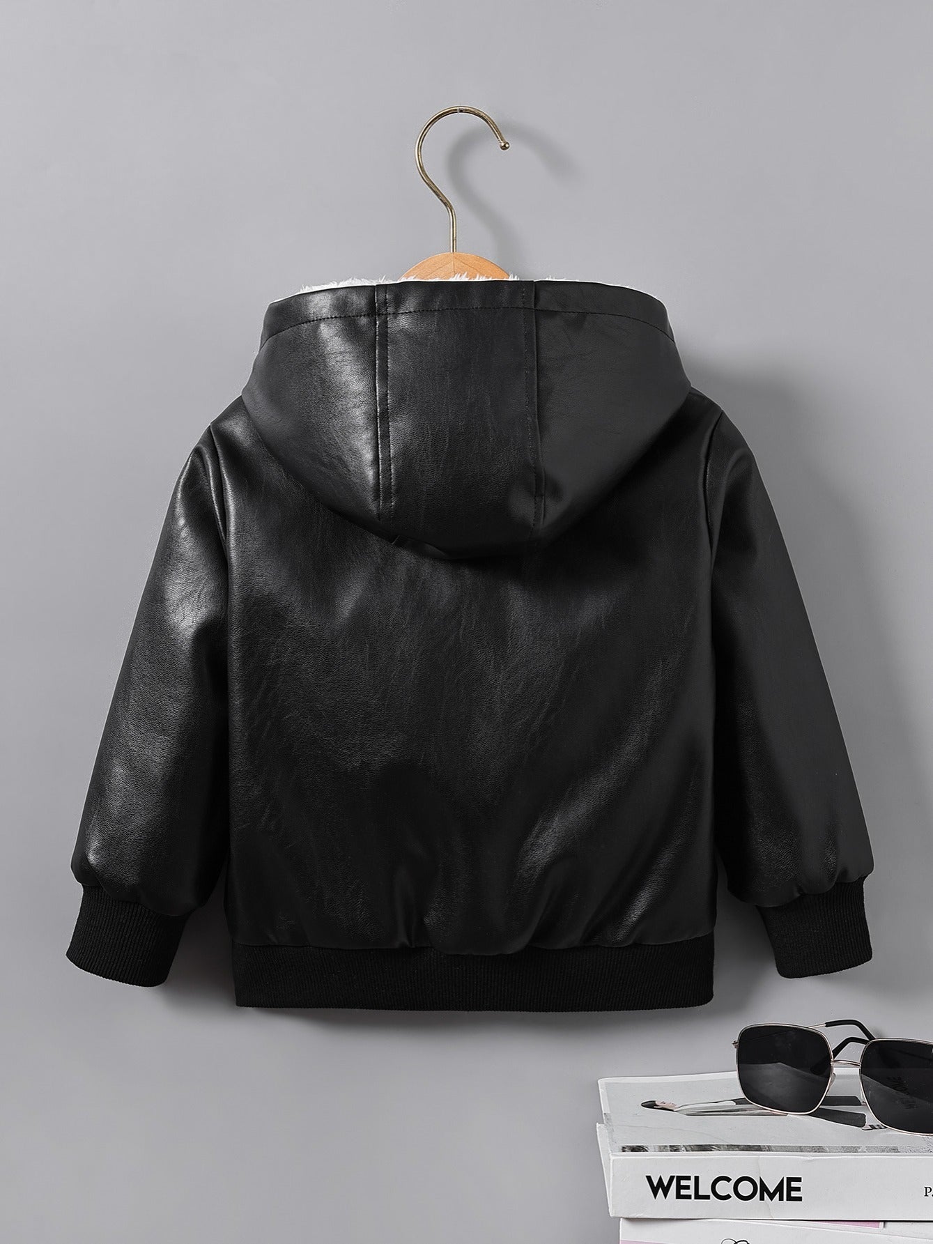 Boys Faux Leather Winter Jacket