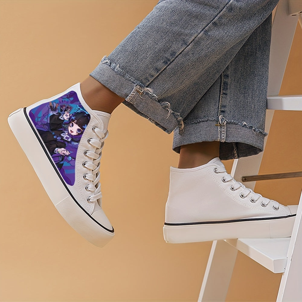 Printed Anime High-Top Sneakers