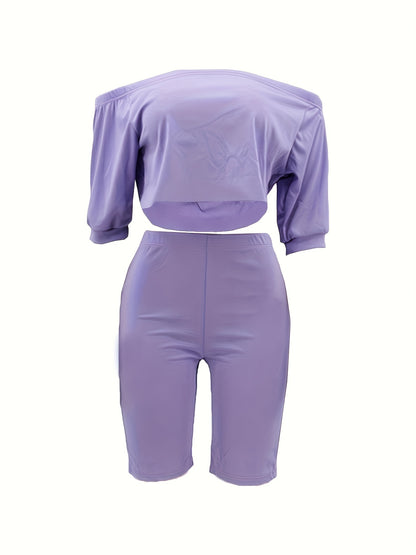 Women’s Sexy Off-Shoulder Top & Shorts Pantsuit
