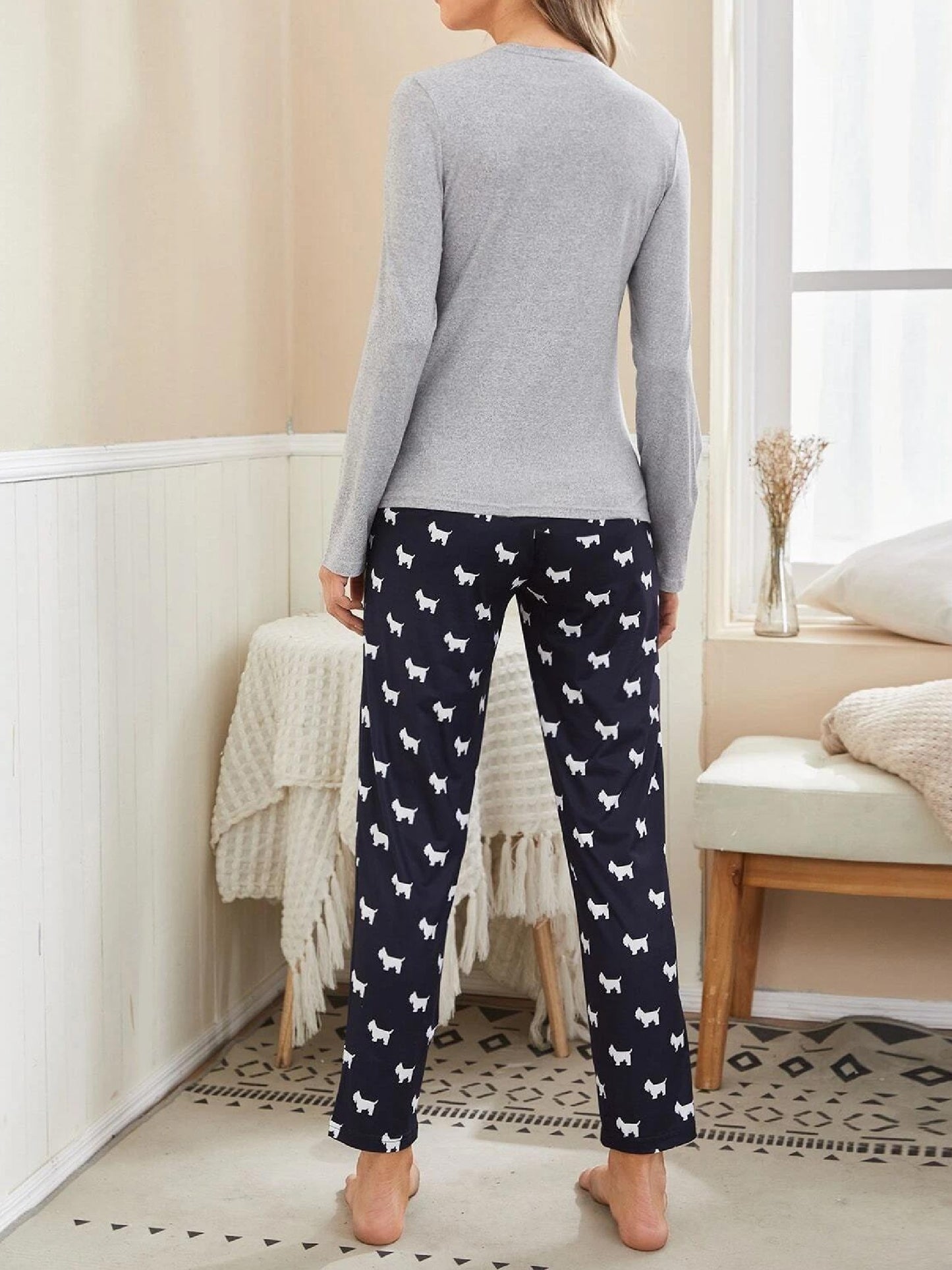 Women’s Dog Print Pajama Set