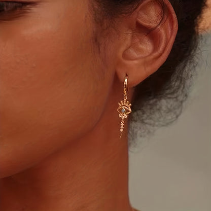Copper-Inlaid Evil Eye Earrings