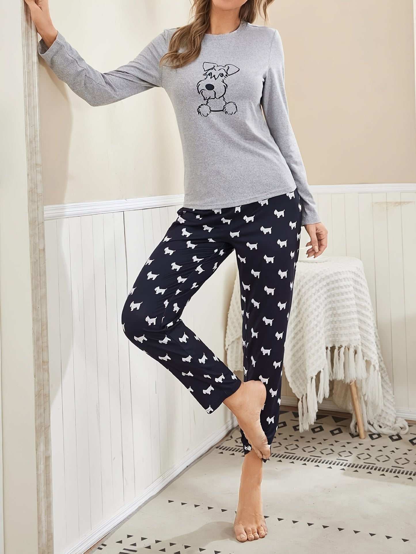 Women’s Dog Print Pajama Set