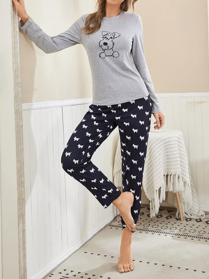 Women’s Dog Print Pajama Set