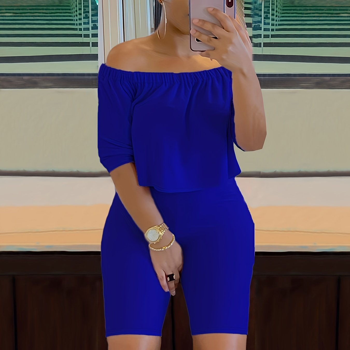 Women’s Sexy Off-Shoulder Top & Shorts Pantsuit