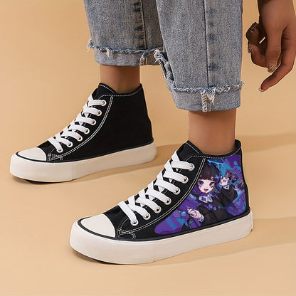 Printed Anime High-Top Sneakers
