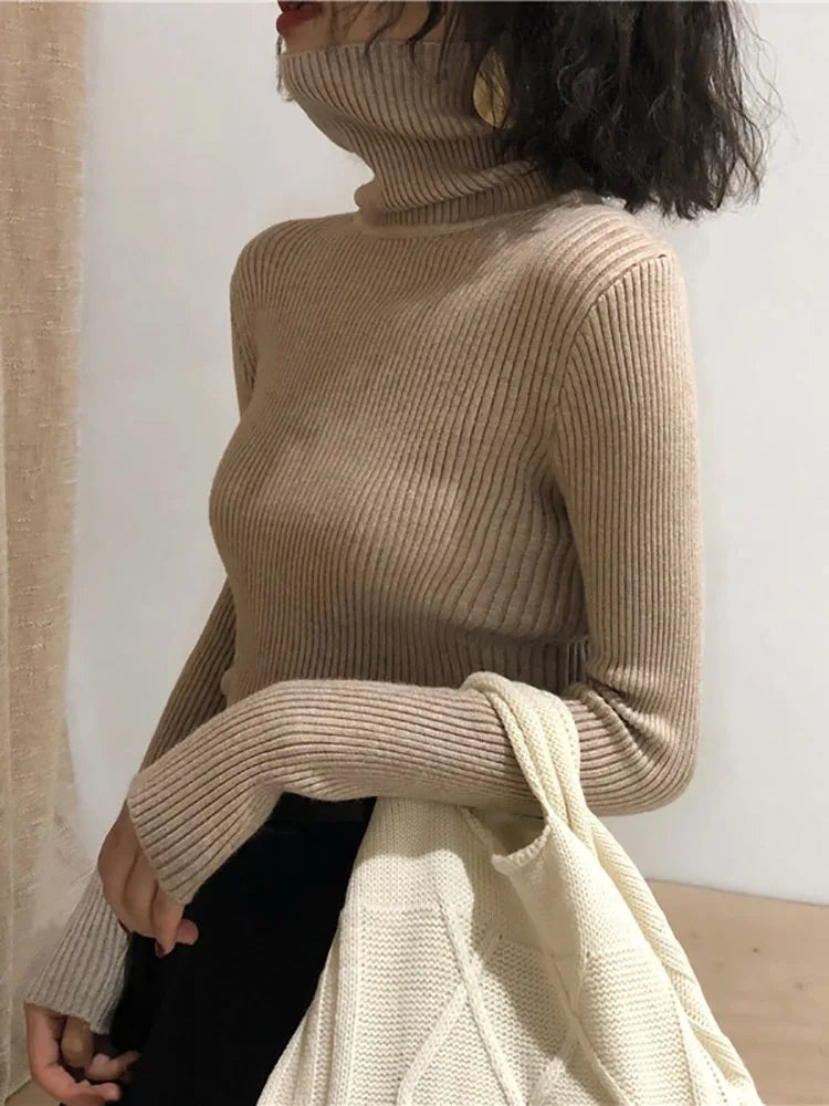 Slim Fit Turtleneck Sweater for Women