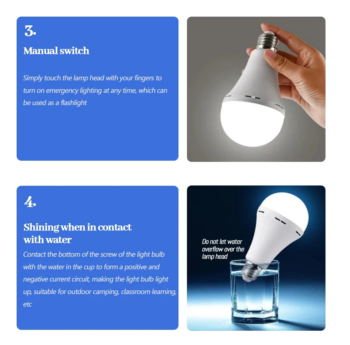 Rechargeable LED Emergency Bulb