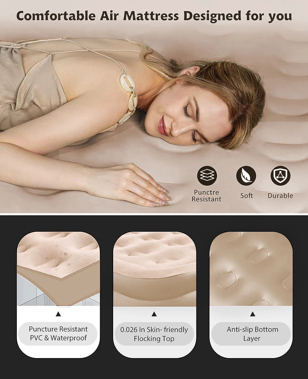 Double Inflatable Air Mattress with Pump