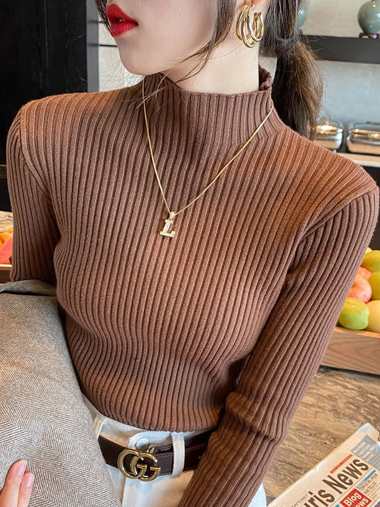Casual Knit Turtleneck Sweater for Women