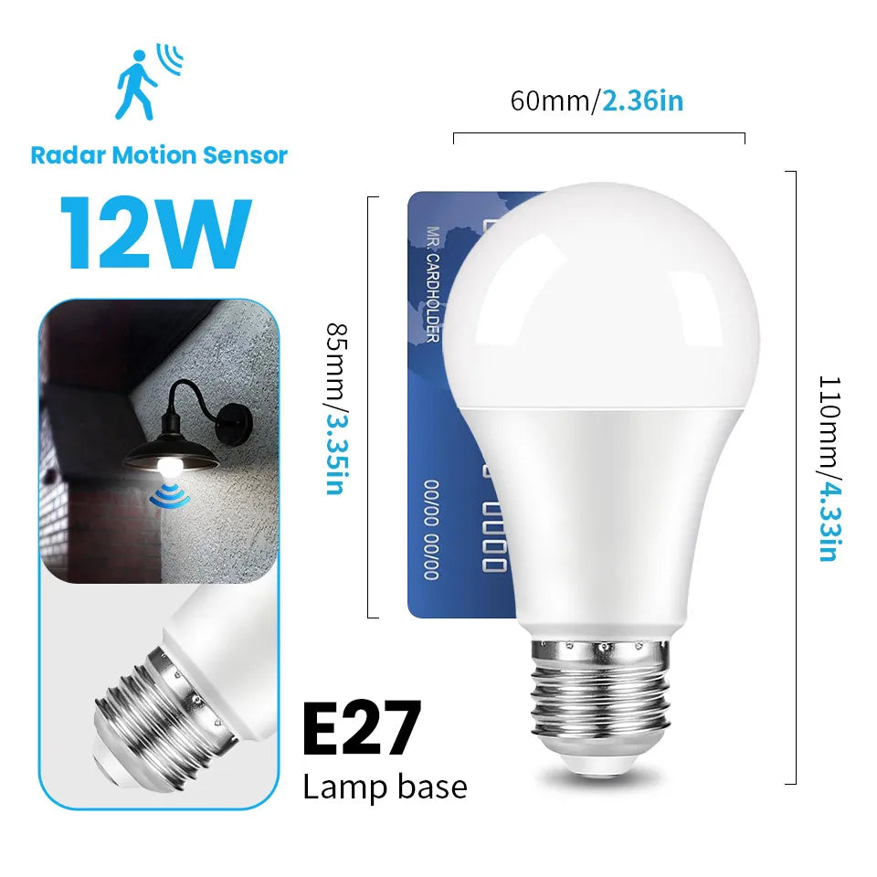 Motion Sensor LED Bulb Auto Night Light