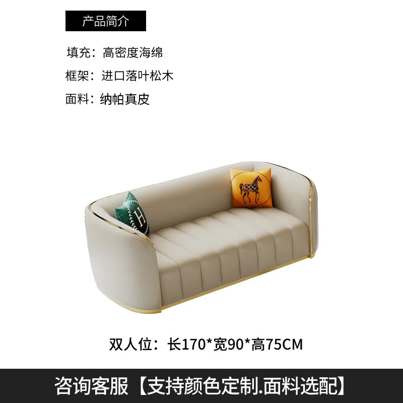Luxury Leather Sofa for Small Living Room