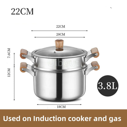 Double-Bottom Stainless Steel Soup Pot