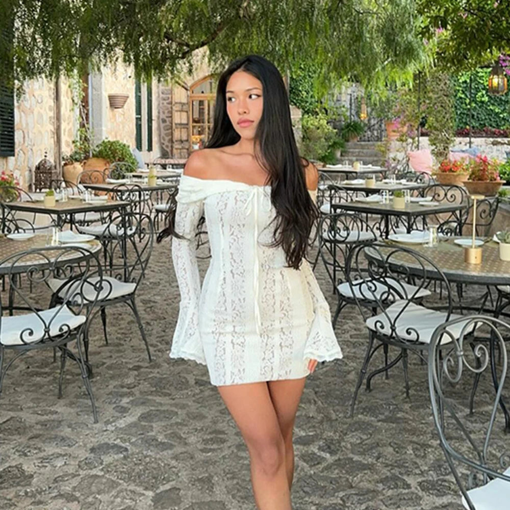 Timeless White Lace Off-Shoulder Maxi Dress