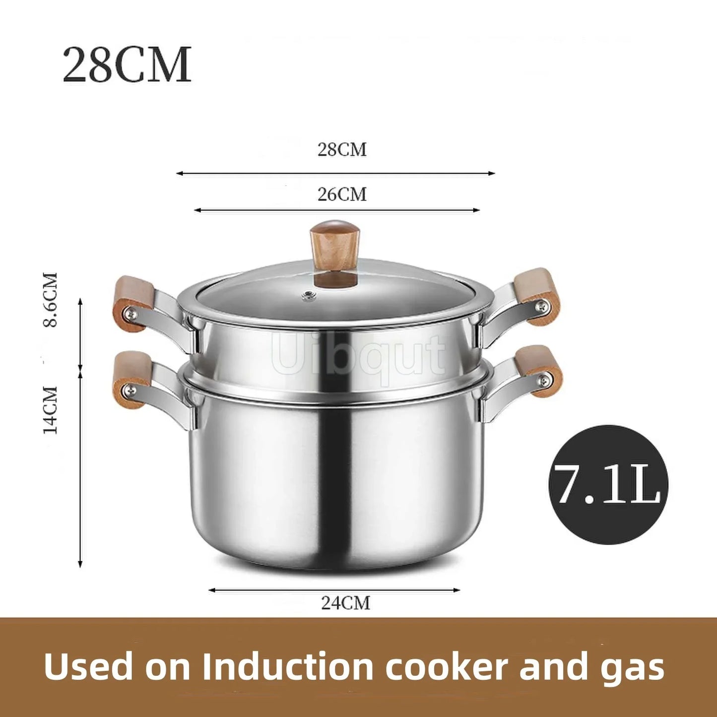 Double-Bottom Stainless Steel Soup Pot
