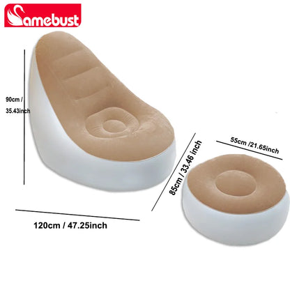 Camebust Inflatable Lounge Sofa with Flocking Surface