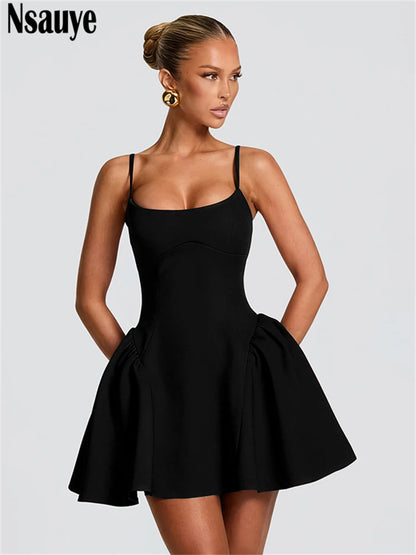 Elegant Red Sleeveless Mini Dress